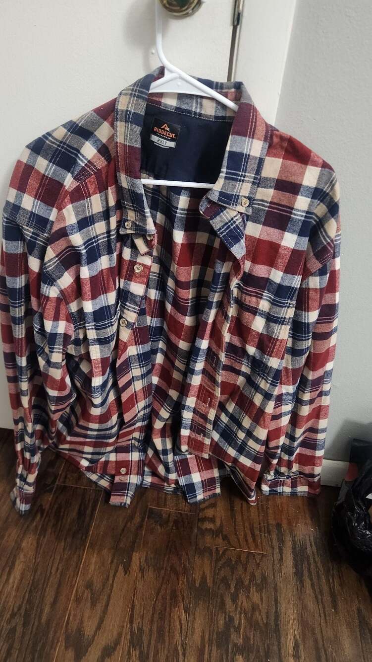 Ridgecut Toughwear Men's Long Sleeve Plaid Flannel Button Down Work Shirt